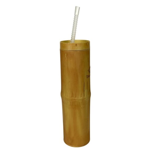 Disney Cruise Line Bamboo Style Reusable Tumbler With Straw Castaway Cay Tiki - Picture 5 of 9